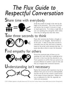 The Flux Guide to Respectful Conversation Share time with everybody = =