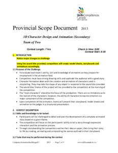 Provincial Scope Document[removed]3D Character Design and Animation (Secondary) Team of Two