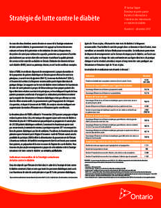 Stratégie de lutte contre le diabète  Dr Joshua Tepper Directeur et porte-parole Bulletin d’information à l’intention des intervenants