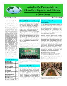 Asia-Pacific Partnership on Clean Development and Climate e-Newsletter Volume 2, Issue 4  December 2009