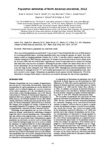 Population estimates of North American shorebirds, 2012 Brad A. Andres1 , Paul A. Smith2, R.I. Guy Morrison3, Cheri L. Gratto-Trevor4, Stephen C. Brown5 & Christian A. Friis6 1  U.S. Fish & Wildlife Service, 755 Parfet D
