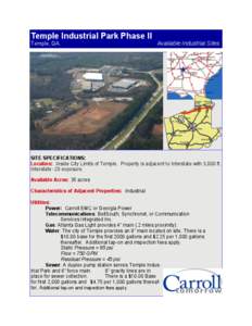 Temple Industrial Park Phase II Temple, GA. Available Industrial Sites  Temple Villa Rica
