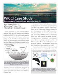 WICCI Case Study  Success stories of climate change adaptation--in action The Temperature of Wisconsin’s Lakes are Changing with the Climate