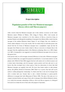 Project description  Population genetics of the two Mentawai macaques