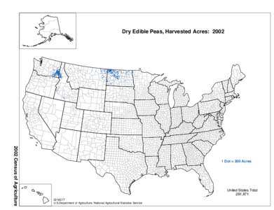 Dry Edible Peas, Harvested Acres: [removed]Census of Agriculture 1 Dot = 300 Acres