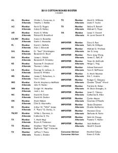 2015 COTTON BOARD ROSTERAL  Member