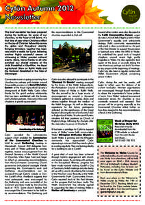 Cytûn Autumn 2012 Newsletter This brief newsletter has been prepared during the build-up, for some of our churches, to the Feast of All Saints. It’s that time of year when Christians reflect