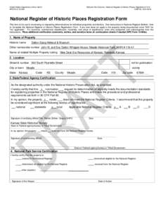 United States Department of the Interior NPS Form[removed]National Park Service / National Register of Historic Places Registration Form OMB No[removed]