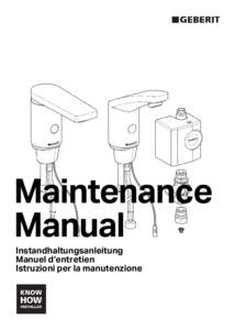 Maintenance Manual Instandhaltungsanleitung Manuel d‘entretien Istruzioni per la manutenzione