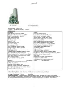 Approved  MEETING MINUTES Meeting Date: 4 JUN 2013 Location: NG Aviation Facility, Concord In Attendance: