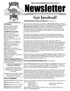 Mesta Park Neighborhood Association  Newsletter News and information for ALL residents of the Mesta Park Historic Preservation District June/July 2012