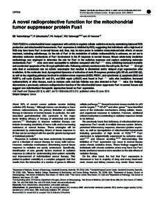 A novel radioprotective function for the mitochondrial tumor suppressor protein Fus1