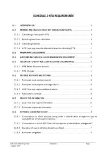 SCHEDULE 2 NTA REQUIREMENTS S2.1