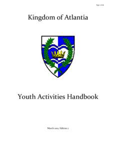 Page 1 of 16  Kingdom of Atlantia Youth Activities Handbook
