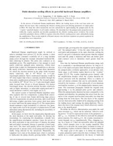 PHYSICAL REVIEW E 69, 036401 共2004兲  Finite-duration seeding effects in powerful backward Raman amplifiers N. A. Yampolsky, V. M. Malkin, and N. J. Fisch Department of Astrophysical Sciences, Princeton University, Pr