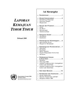 Isi Kerangka ! LAPORAN KEMAJUAN TIMOR TIMUR