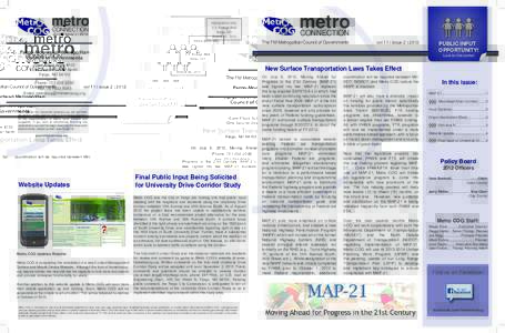 metro CONNECTION vol 11 | issue 2 | 2012 PRESORTD STD U.S. Postage Paid
