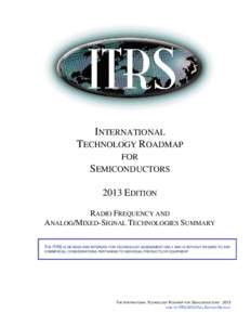 INTERNATIONAL TECHNOLOGY ROADMAP FOR SEMICONDUCTORS[removed]EDITION