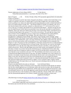 Southern Campaign American Revolution Pension Statements & Rosters Pension Application of Lewis Hinton S10831 VA Sea Service Transcribed and annotated by C. Leon Harris. Revised 16 Nov[removed]State of Virginia } SS