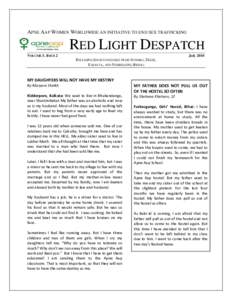 Apne Aap 1 RED LIGHT DESPATCH APNE AAP WOMEN WORLDWIDE AN INITIATIVE TO END SEX TRAFFICKING  RED LIGHT DESPATCH