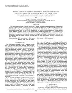 THE ASTROPHYSICAL JOURNAL, 479 : 296È302, 1997 April[removed]The American Astronomical Society. All rights reserved. Printed in U.S.A. ATOMIC CARBON IN SOUTHERN HEMISPHERE HIGH-LATITUDE CLOUDS JAMES G. INGALLS, RICHA