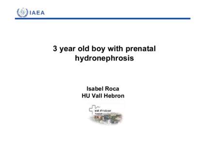 3 year old boy with prenatal hydronephrosis Isabel Roca HU Vall Hebron  CLINICAL STATEMENT