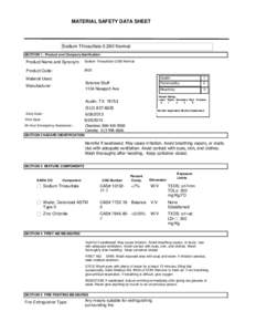 MATERIAL SAFETY DATA SHEET  Sodium Thiosulfate[removed]Normal SECTION 1 . Product and Company Idenfication  Product Name and Synonym: