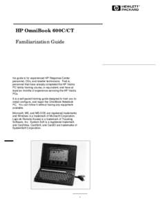 HP OmniBook 600C/CT Familiarization Guide