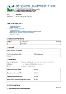 NATURA[removed]STANDARD DATA FORM For Special Protection Areas (SPA), Proposed Sites for Community Importance (pSCI),