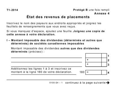 Protégé B une fois rempli  T1-2014 État des revenus de placements