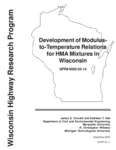 Development of Modulus-to-Temperature Relations for HMA Mixtures in Wisconsin