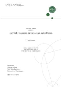 MASTER THESIS 60 ETCS Inertial resonance in the ocean mixed layer  Turid Lakså