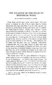 The relation of the state to historical work,  by Clarence Walworth Alvord.