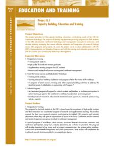 Project 8.1 EDUCATION AND TRAINING Project 8.1 Capacity Building, Education and Training