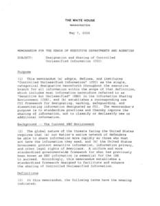 Secrecy / Controlled Unclassified Information / Sensitive Security Information / Sensitive but unclassified / Classified information / Declassification / Information Sharing Environment / Right to Information Act / Classified information in the United States / United States government secrecy / National security / Security