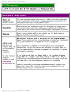 HIVInfo.us - Intelence - etravirine Patient Information