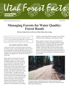 Rural/Conservation Forestry (pr)  NR/FF/010 Managing Forests for Water Quality: Forest Roads