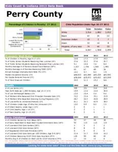 Kids Count in Indiana 2013 Data Book  Perry County Child Population Under Age 18: CY[removed]Percentage of Children in Poverty: CY 2012