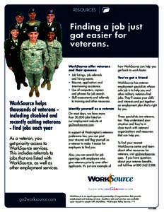 Job hunting / Veteran / Business / Employment website / Personal life / New Battlefront Foundation / National Coalition for Homeless Veterans / Employment / Human resource management / Résumé
