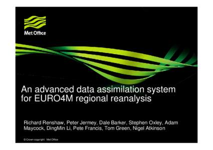 Data assimilation / Estimation theory / Crown copyright / Statistics / Science / Earth / Weather prediction / Statistical forecasting / Control theory