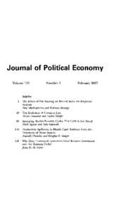 Journal of Political Economy Volume 115 Number 1  February 2007