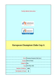 Turkish Athletic Federastion  European Champion Clubs Cup A Event European Champion Clubs Cup A Country Mersin-Turkey
