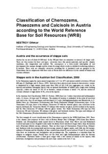 Classification of Chernozems, Austria