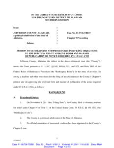 Bankruptcy / Automatic stay / Federal Rules of Bankruptcy Procedure / Chapter 9 /  Title 11 /  United States Code / Summary / Service of process / Jefferson County /  Alabama / Law / United States bankruptcy law / Bankruptcy in the United States