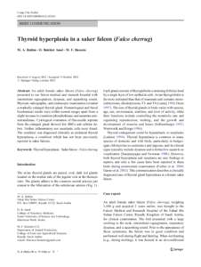 Comp Clin Pathol DOIs00580BRIEF COMMUNICATION  Thyroid hyperplasia in a saker falcon (Falco cherrug)