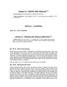 Chapter 34 - TRAFFIC AND VEHICLES[removed]Cross reference— Off-street parking and loading, § [removed]et seq.  (14)