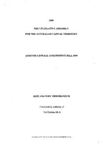 1999 THE LEGISLATIVE ASSEMBLY FOR THE AUSTRALIAN CAPITAL TERRITORY AUDITOR-GENERAL (AMENDMENT) BILL 1999