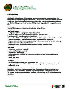 GIS Technician Job Posting Feb 2015