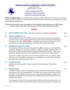 Rancho Murieta /  California / Sacramento metropolitan area / Agenda / Public comment / Minutes / Meetings / Parliamentary procedure / Government