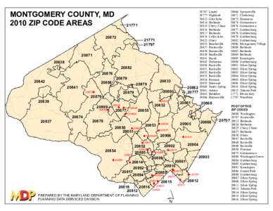 MONTGOMERY COUNTY, MD 2010 ZIP CODE AREAS[removed]
